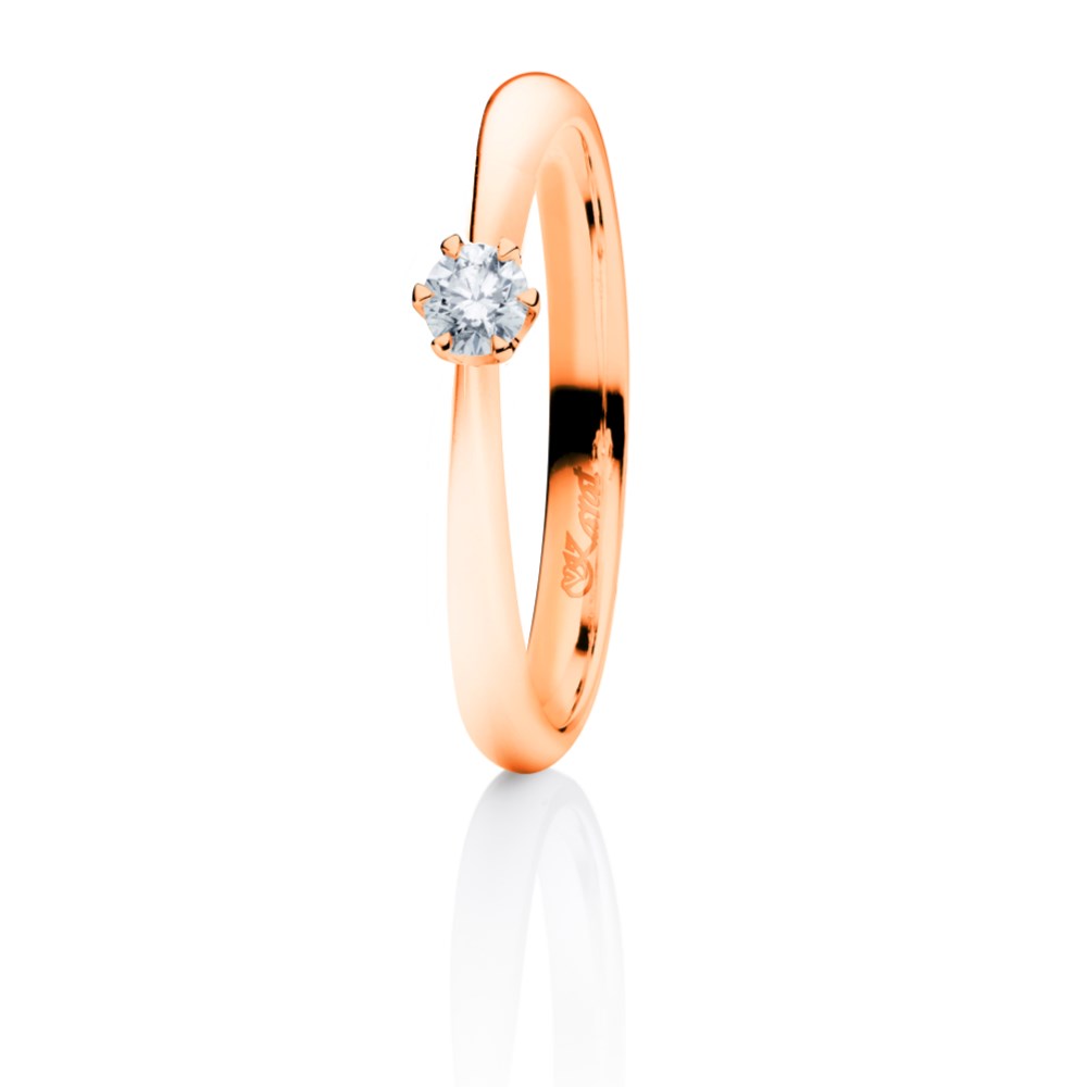 Juwelier Karat Ring Rotgold 585/- 0,10ct