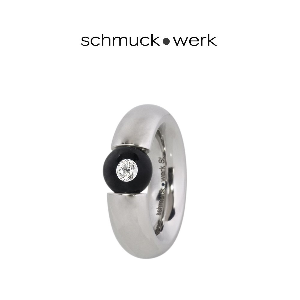 schmuck•werk Glasklar Ring - DR757ST - Edelstahl
