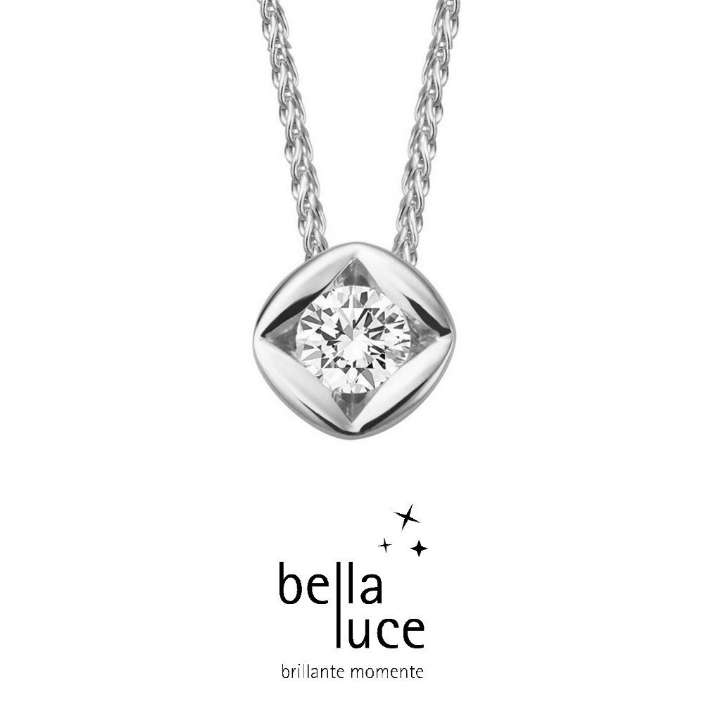 bellaluce Solitaire Colier Weißgold 585/- 0,10ct/ EH000691