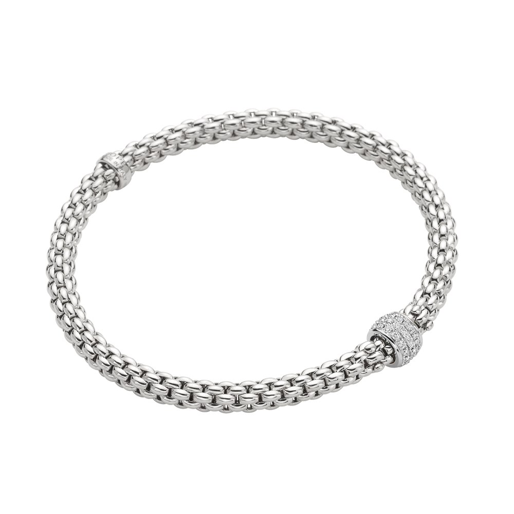 Fope Armband - SOLO Collection - 634B PAVE B - Weissgold 750/- Länge M