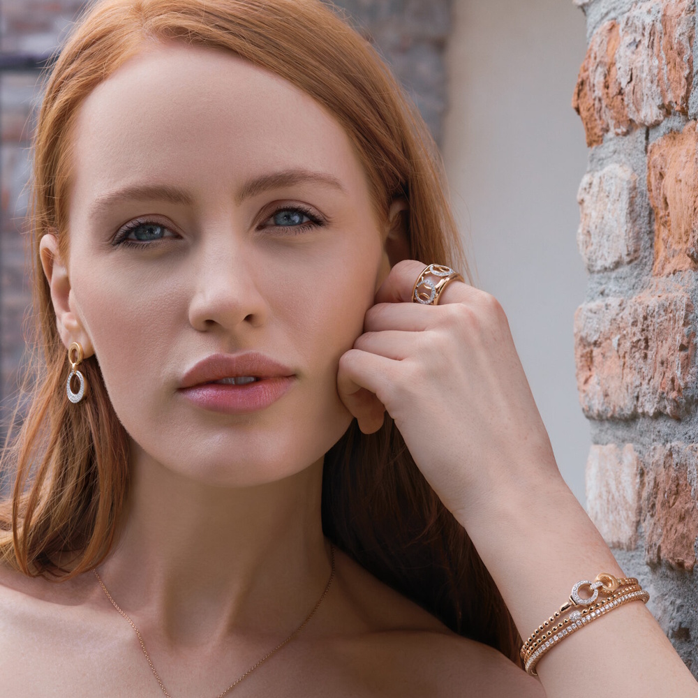 Al Coro Mezzaluna Ohrhänger - NE1502MOR - Roségold 750/-