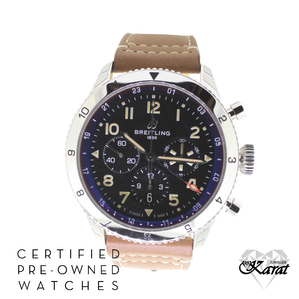 PRE-OWNED Breitling Super AVI B04 Chronograph GMT 46 P-51 Mustang / AB04453A1B1X1