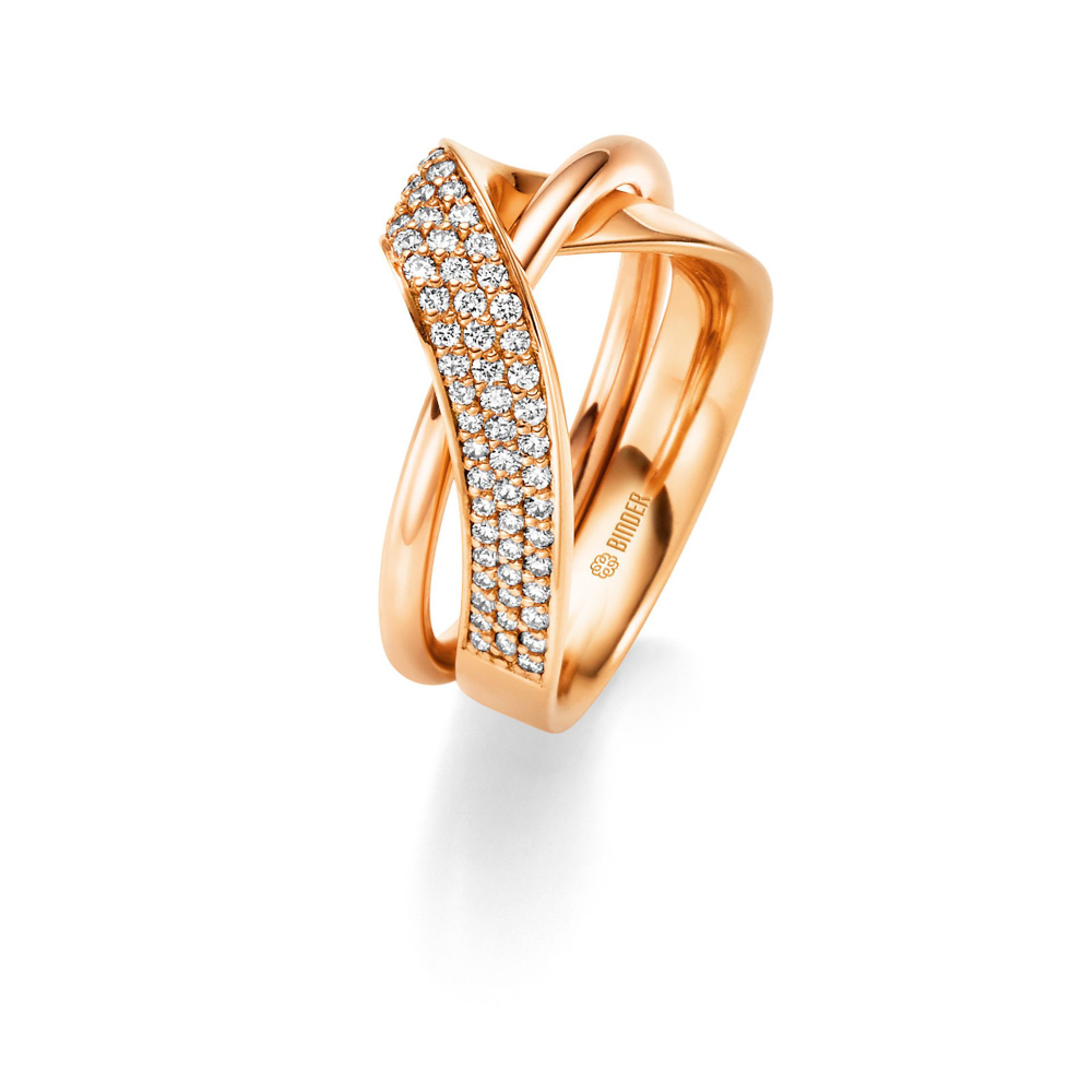 BINDER Ring - PERCEPTION Twist - 401167 - Roségold 750/-