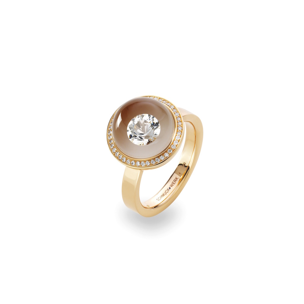 schmuck•werk Glasklar Ring - DR686RG - Rotgold 750/-
