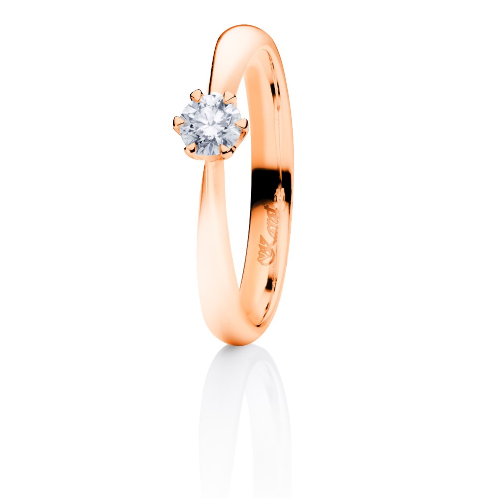 Juwelier Karat Ring Rotgold 585/- 0,20ct