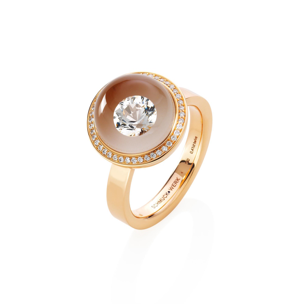 schmuck•werk Glasklar Ring - DR626RG - Rotgold 750/-