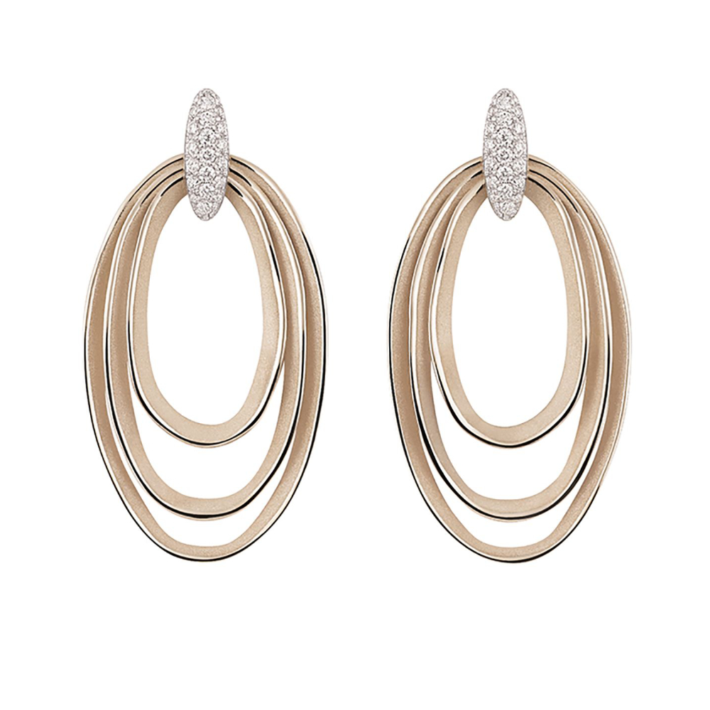 Annamaria Cammilli DUNE Ohrschmuck Chic Pavé - GOR3674PAVN - Natural Beige Gold 750/-