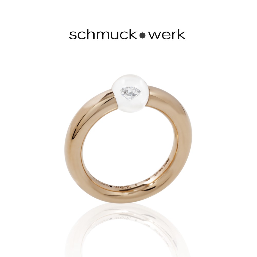 schmuck•werk Glasklar Ring - DR267RG - Rotgold 750/-
