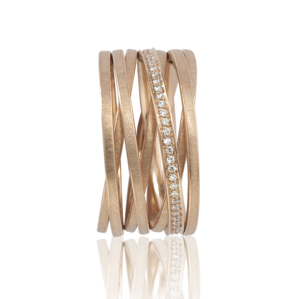 schmuck•werk Saturn Kettenring - SR575RG - Rotgold 750/-
