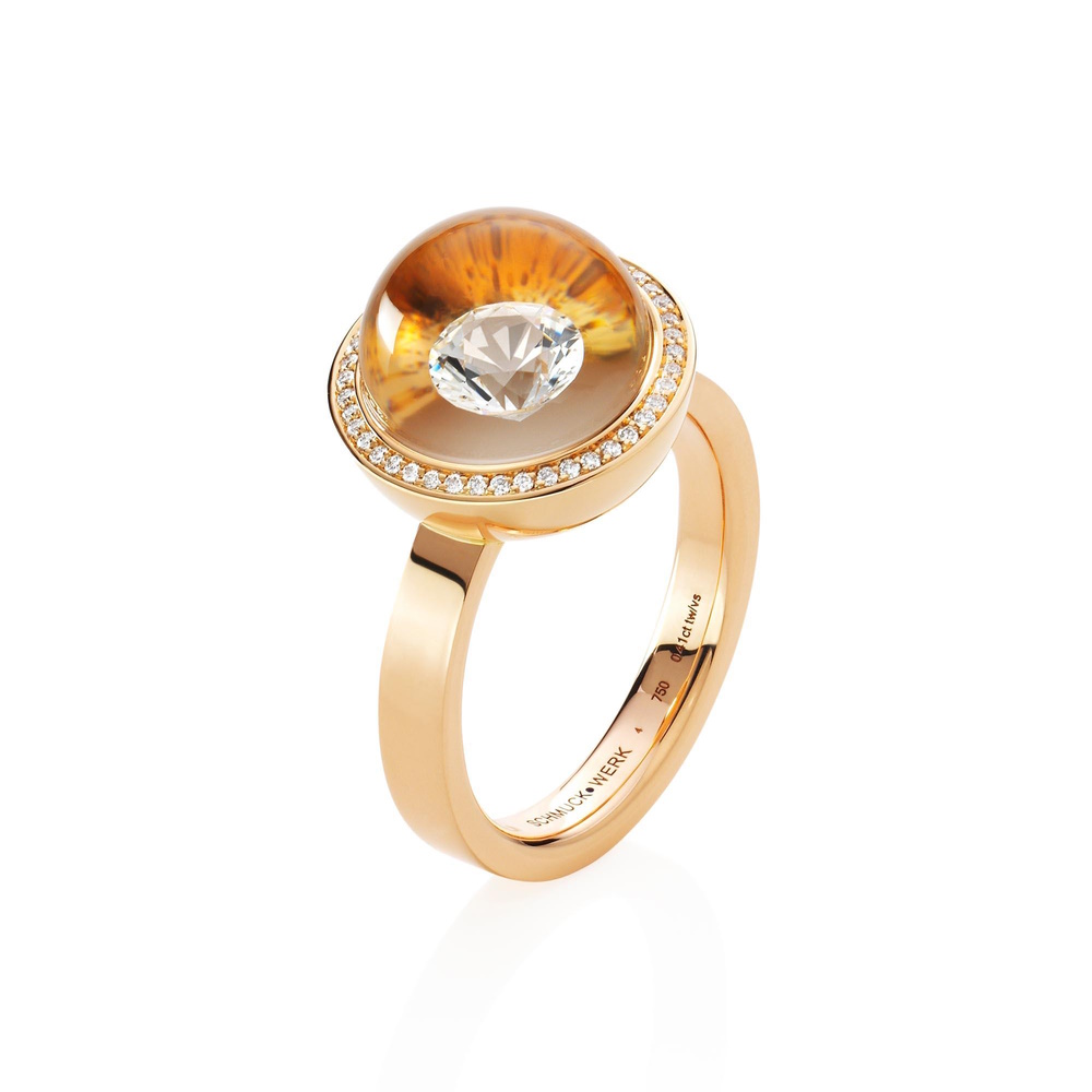 schmuck•werk Glasklar Ring - DR626RG - Rotgold 750/-