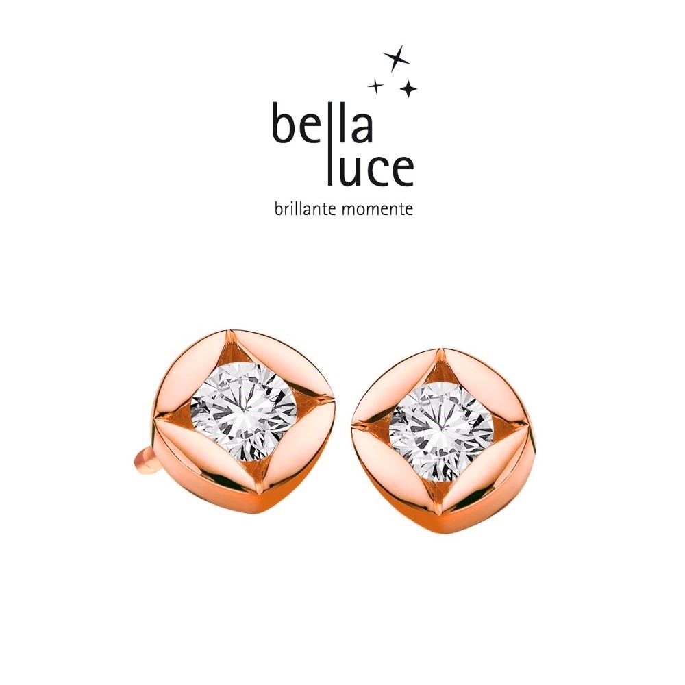 bellaluce Solitaire Ohrstecker Rotgold 585/- 0,10ct / EH000718